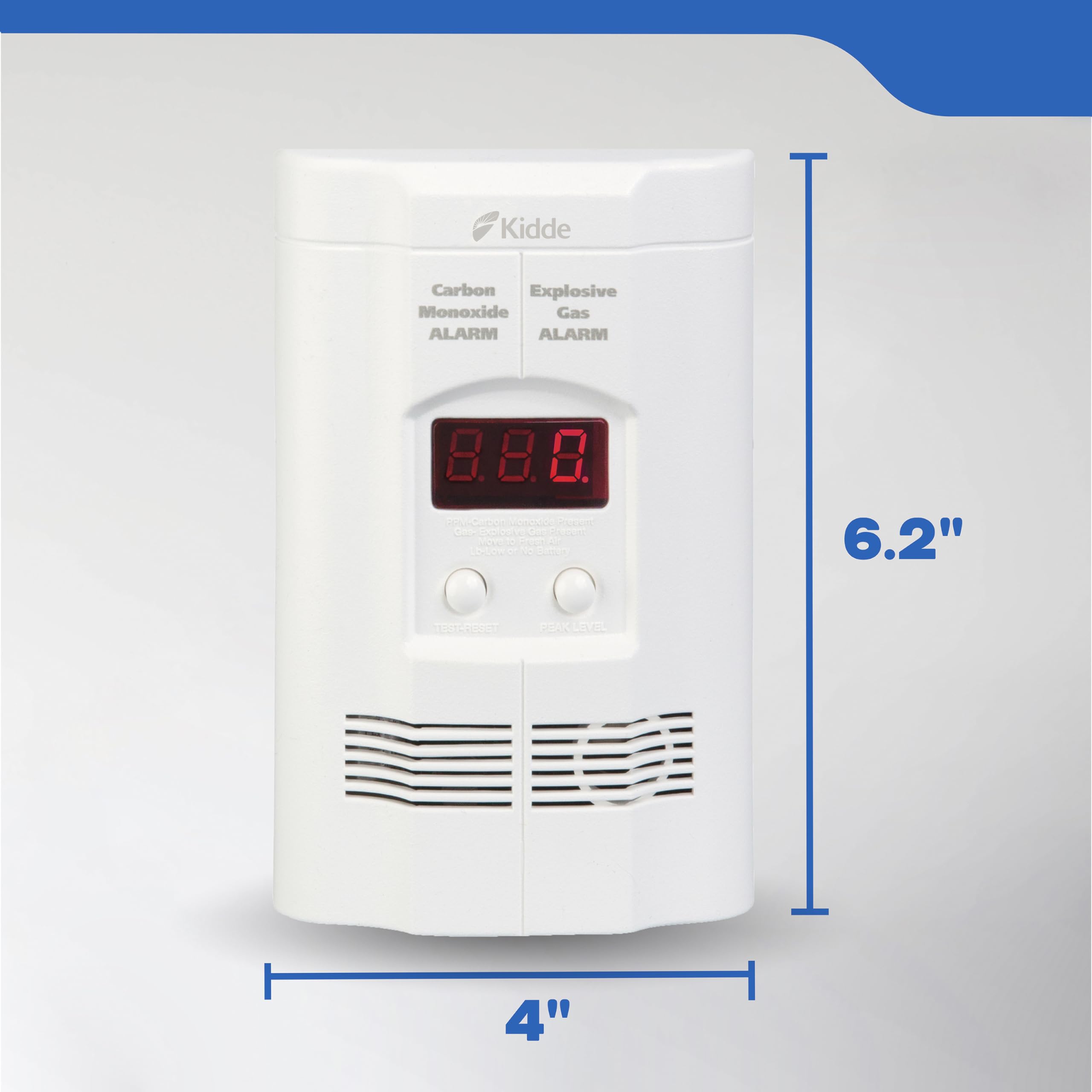 Kidde Nighthawk LED status indicator confirms sensor function at a glance.