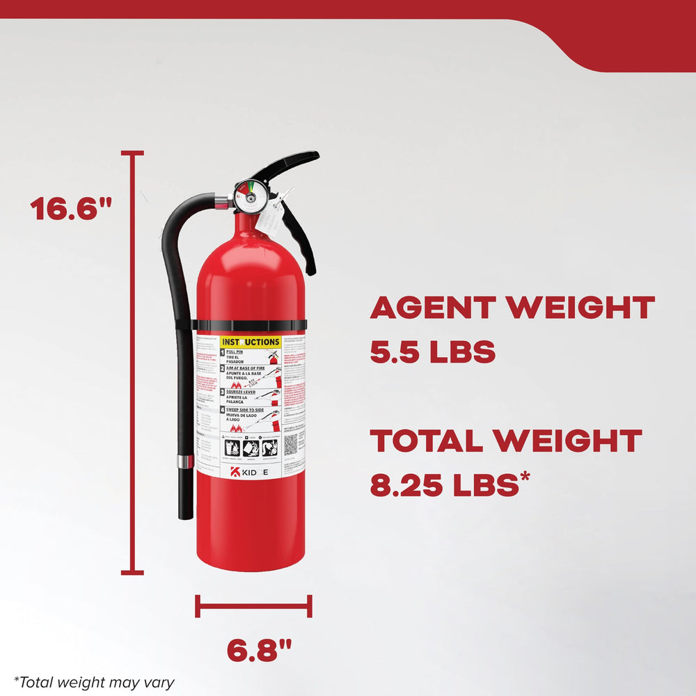 Residential, single-use extinguisher designed for homes, offices, and dorms