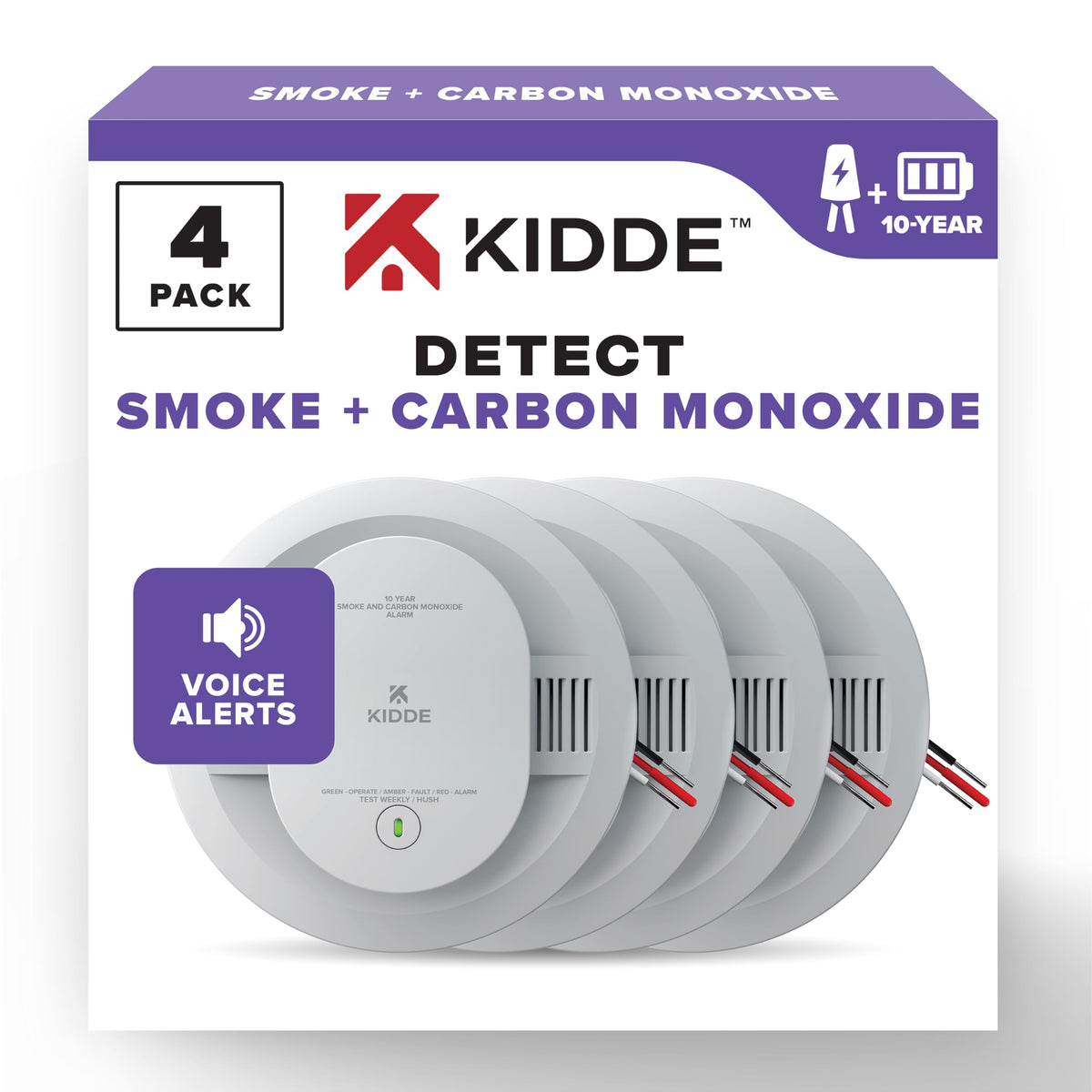 Kidde smoke and CO detector front view with 5 inch design for family safety