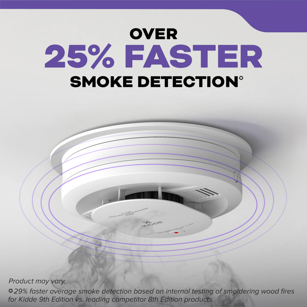 Kidde detector installed on ceiling showing interconnected safety across the home