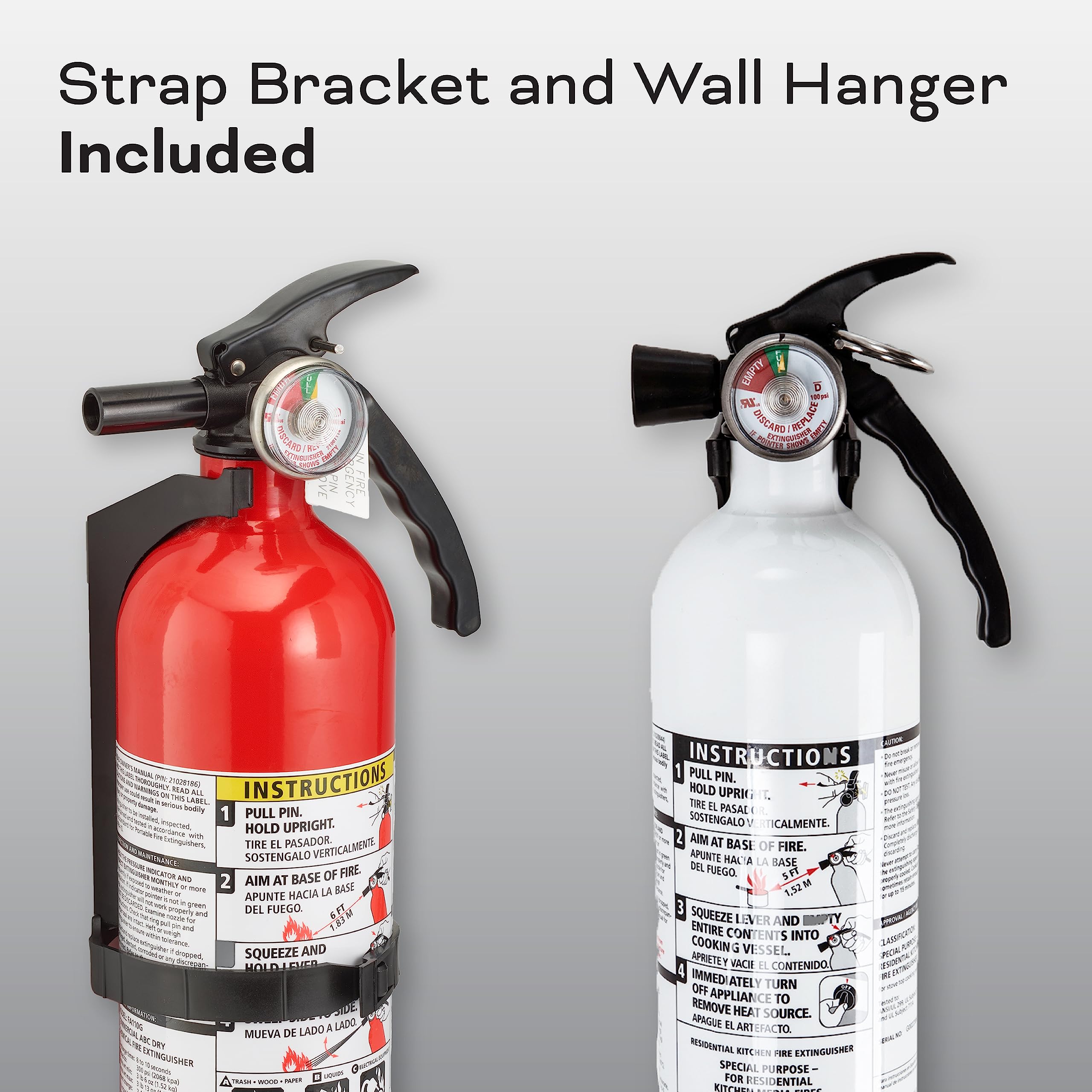 Kidde strap brackets included for secure storage