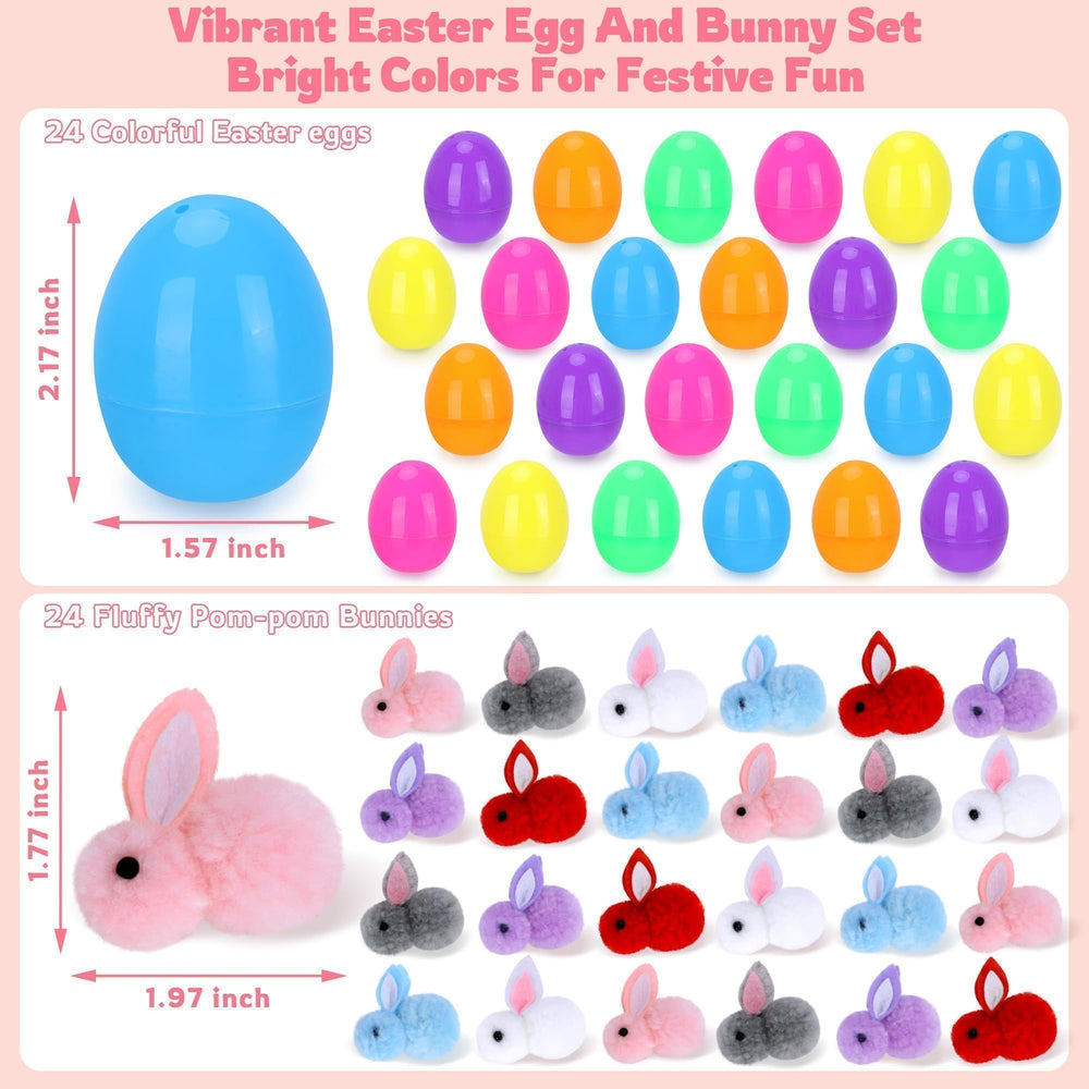 Kiddelo bunny toys inside eggs ideal for hanging as ornaments.
