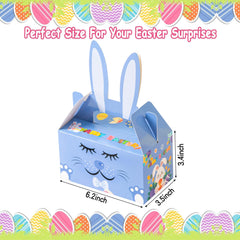 Kiddelo bunny treat boxes assembled, perfect for handing out snack-sized gifts.
