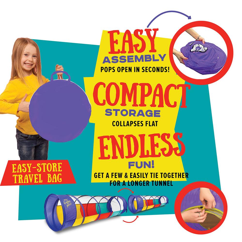 Kiddey play tunnel breathable mesh enhances airflow during play.