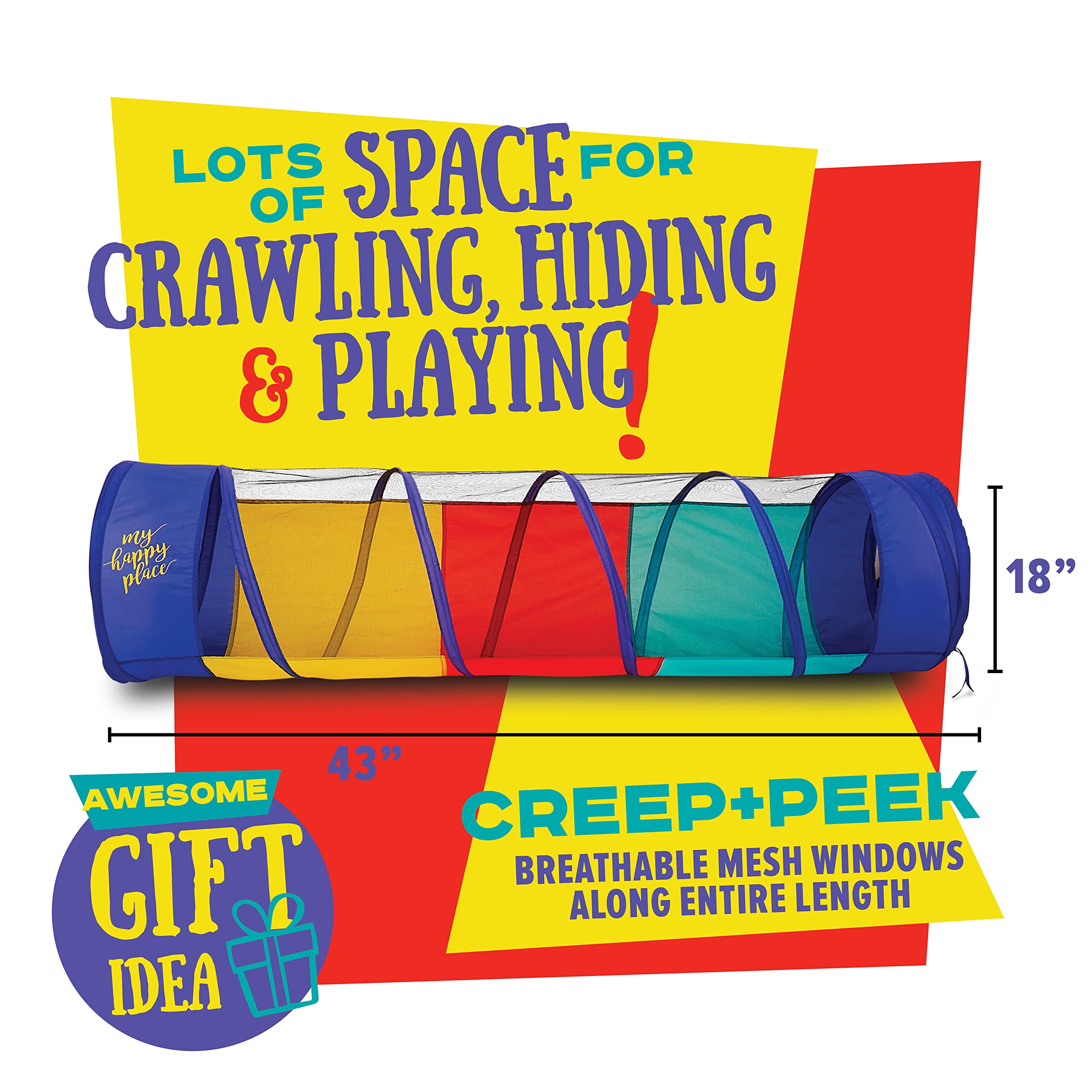 Kiddey play tunnel folded for easy transport and storage.