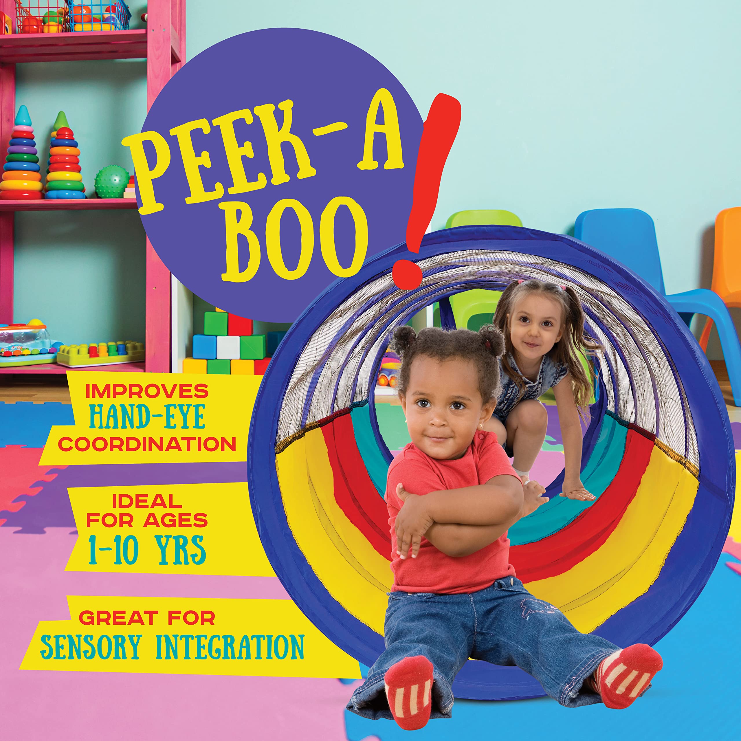 Kiddey play tunnel soft interior cushions knees during crawling.