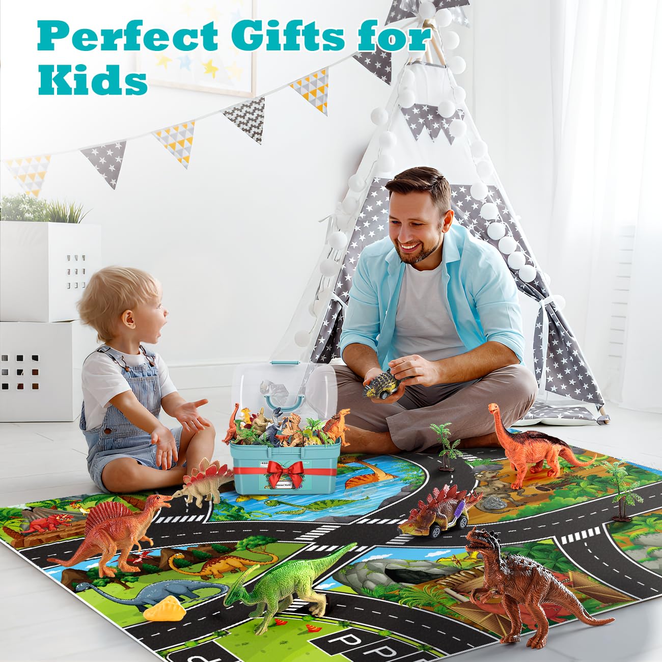 Kiddiworld complete dino toy set for versatile play