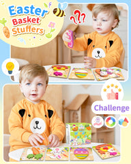 Kidific Easter puzzles carrot design enhances color recognition through exploration