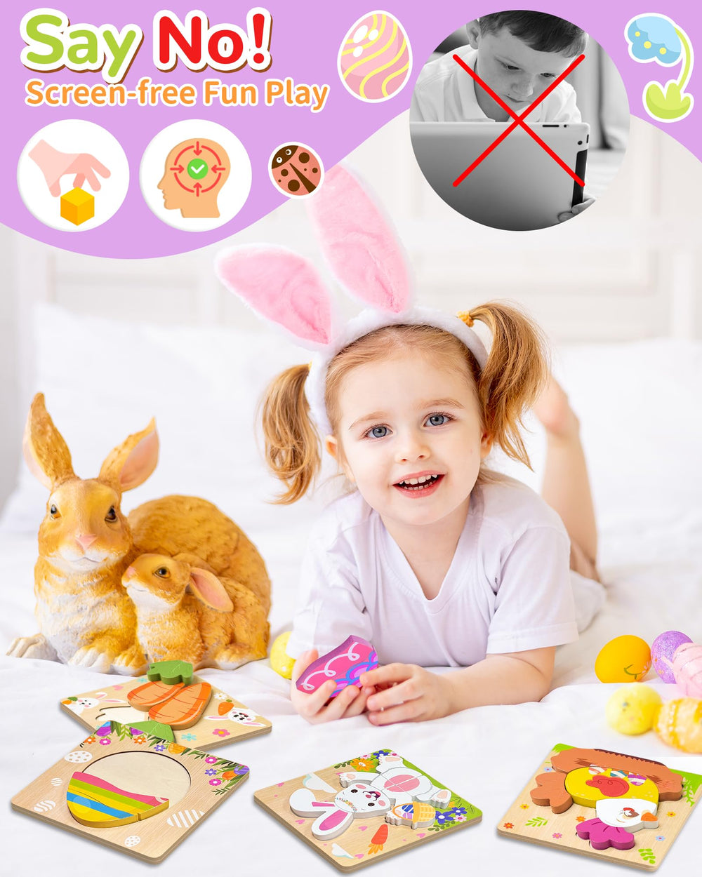 Kidific Easter puzzles chick design supports focused, screen-free play for curious minds