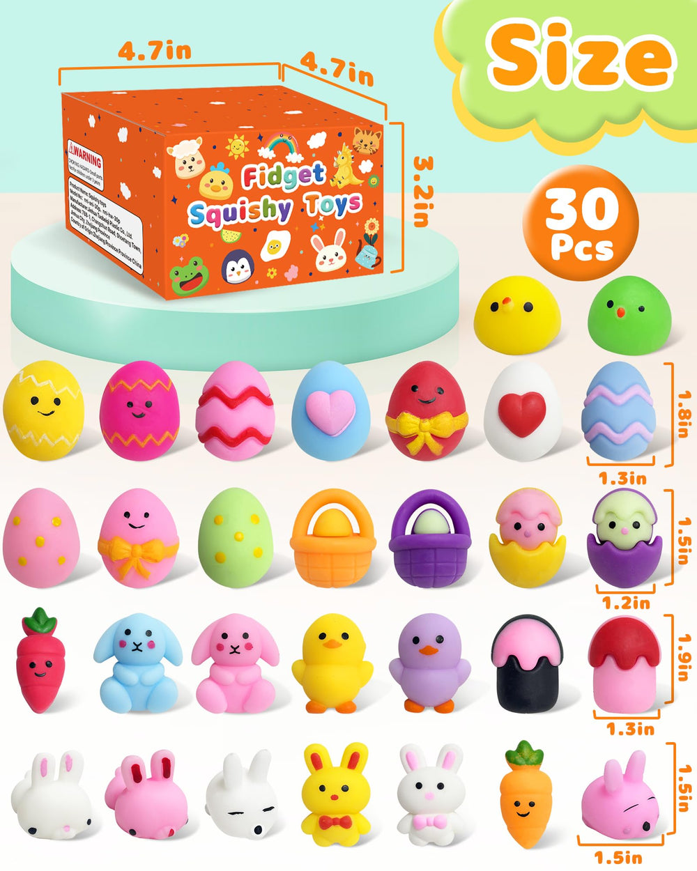 Kidific Easter squishy pack closeup, detailed textures for tactile exploration.