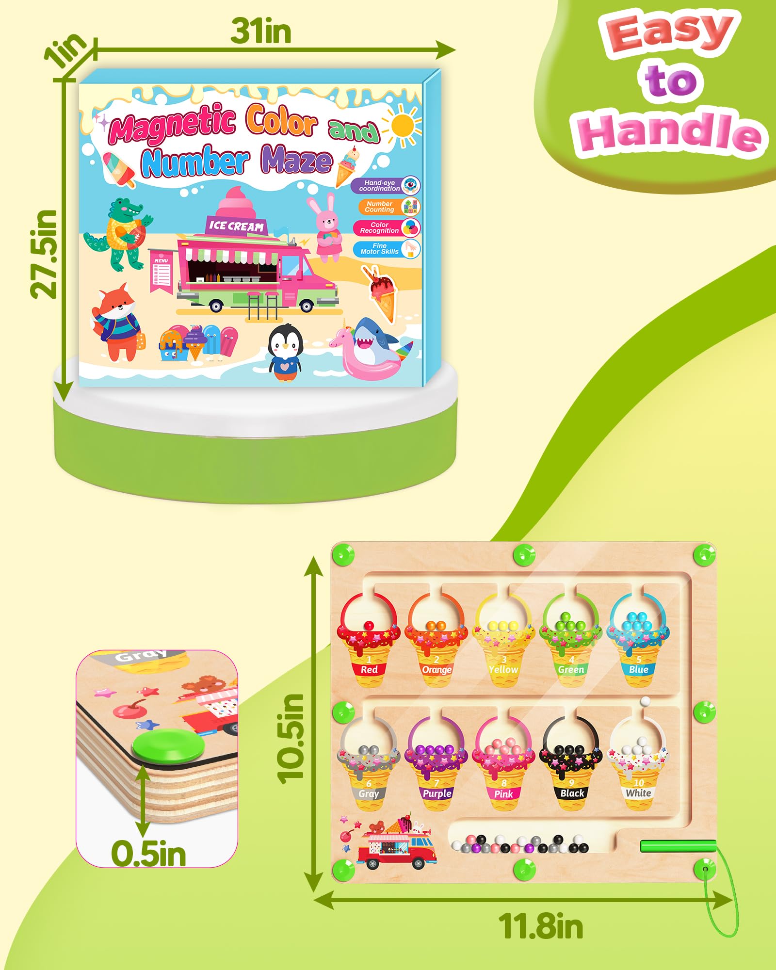 Kidific Magnetic Color and Number Maze travel-friendly case for on-the-go learning.