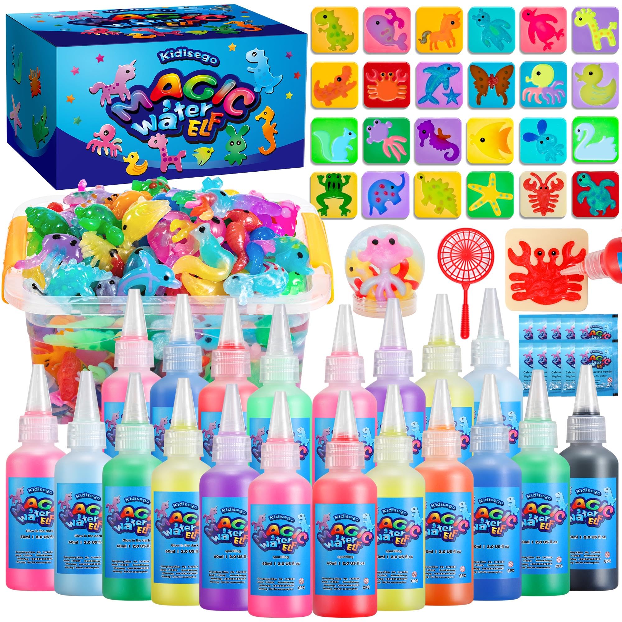 Kidisego Aqua Fairy water gel bottles in vibrant colors for creative play