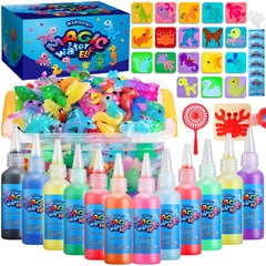 Kidisego Aqua Fairy Water Gel Kit bottles in 12 colors for creative play and sensory exploration