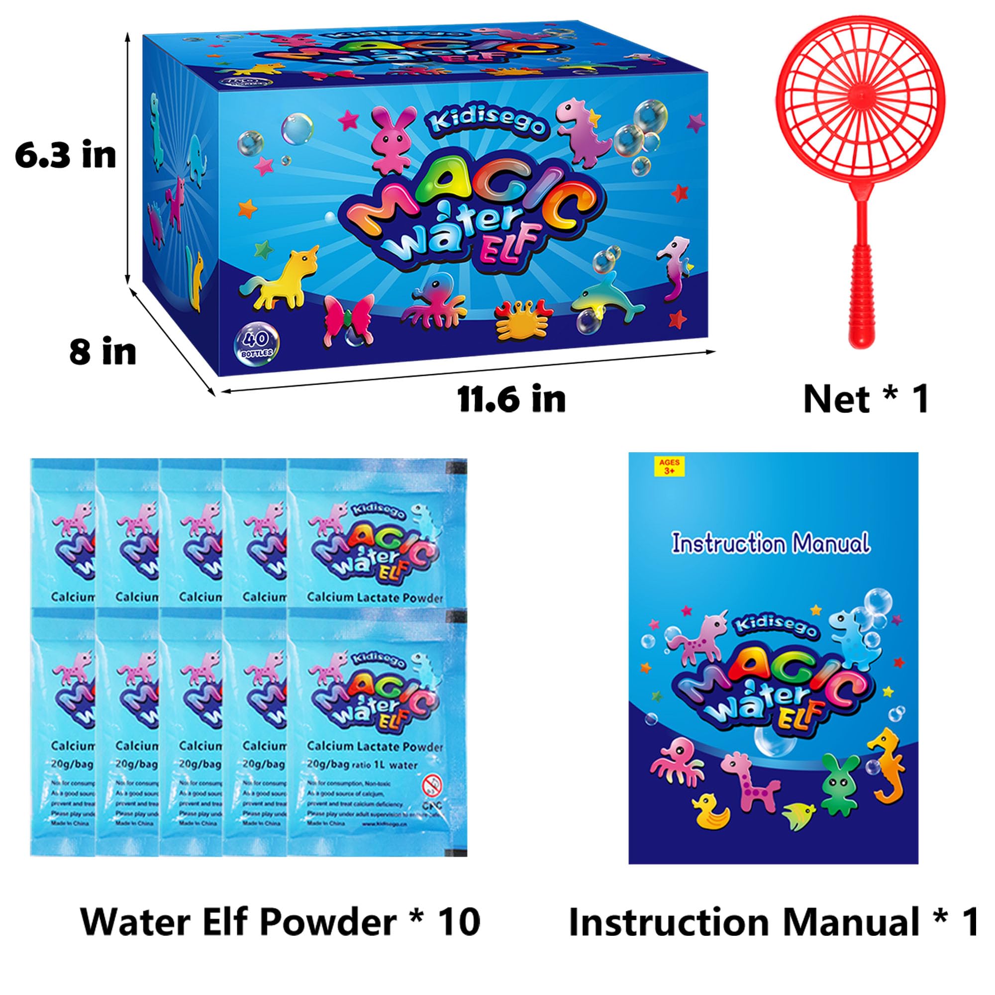 Kidisego Calcium packs and water guide safe, mess-friendly gel setting.