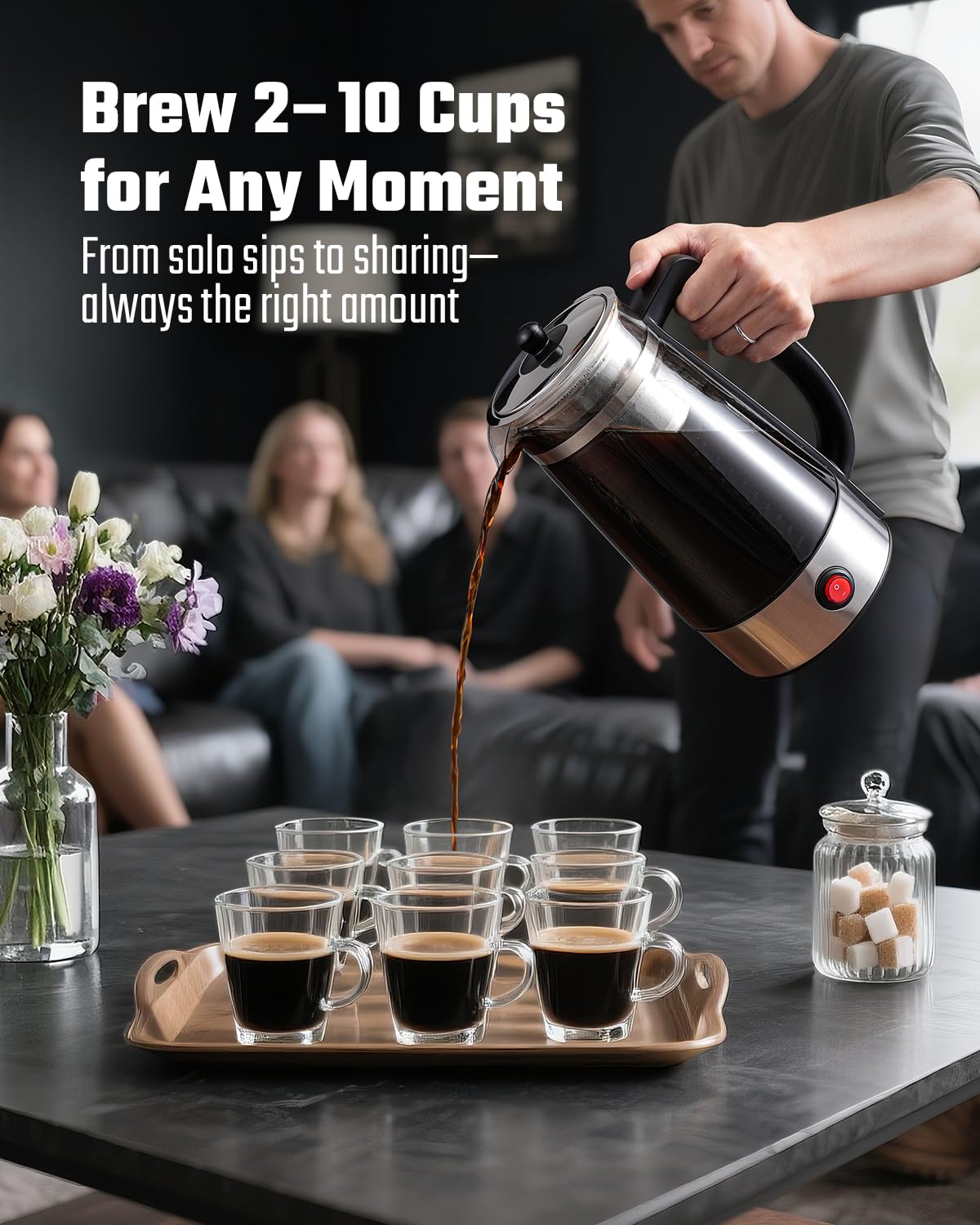 KIDISLE 10-cup capacity supports gatherings with smooth, stable heat control