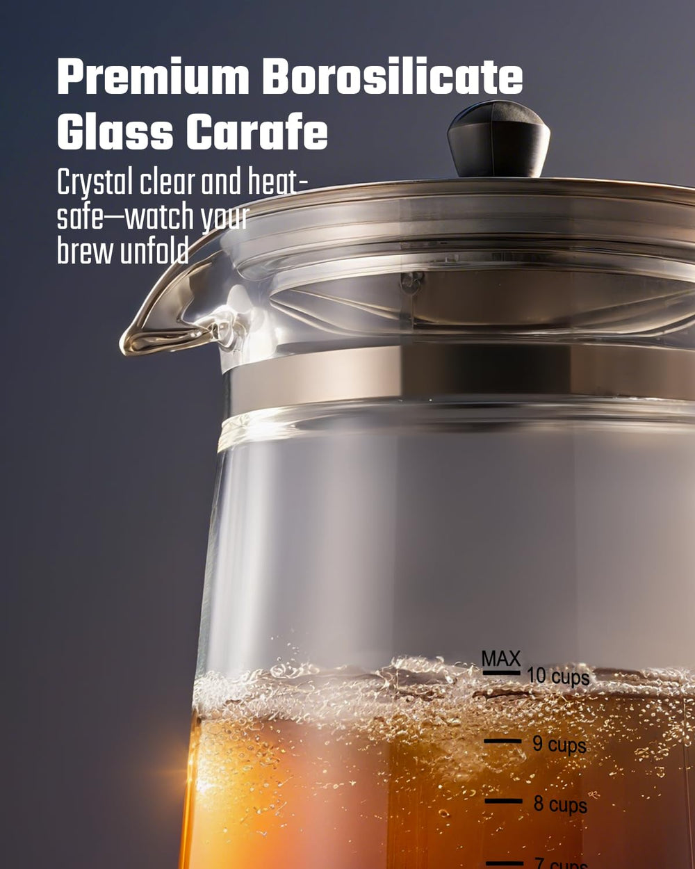 KIDISLE percolator glass carafe lets you monitor the brew without guessing