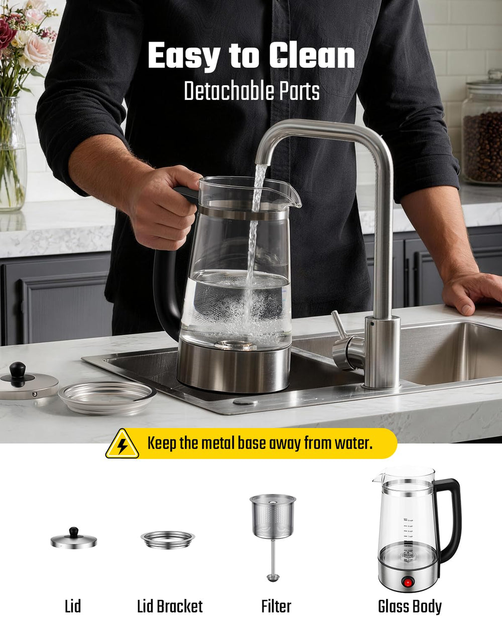KIDISLE percolator spill-free spout design reduces drips while serving