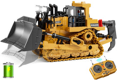 KIDMARKT metal RC Bulldozer front view for realistic construction play