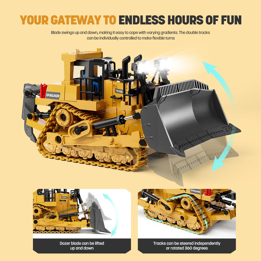 KIDMARKT metal RC Bulldozer right side for versatile play