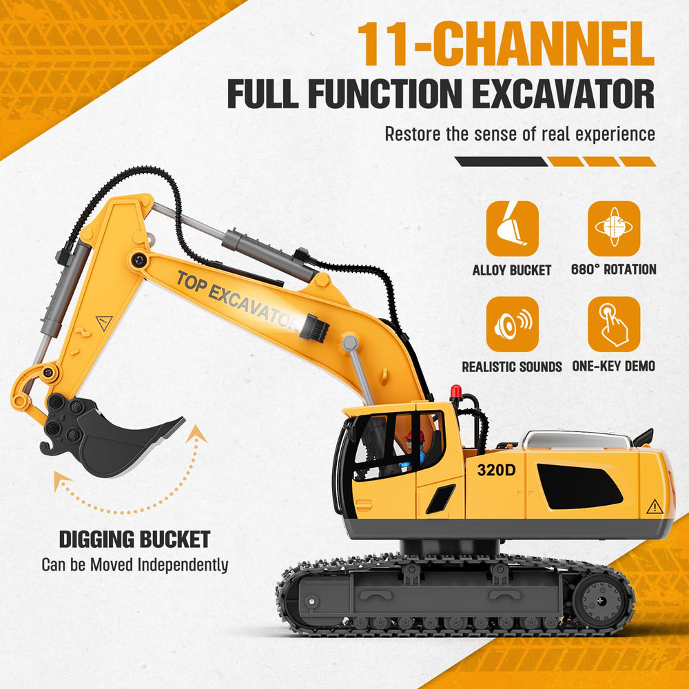 KIDMARKT remote-control excavator batteries provide long play sessions and quick recharging