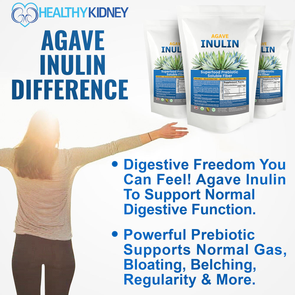 Measuring scoop with Kidney Restore Organic Inulin Powder ready for daily use