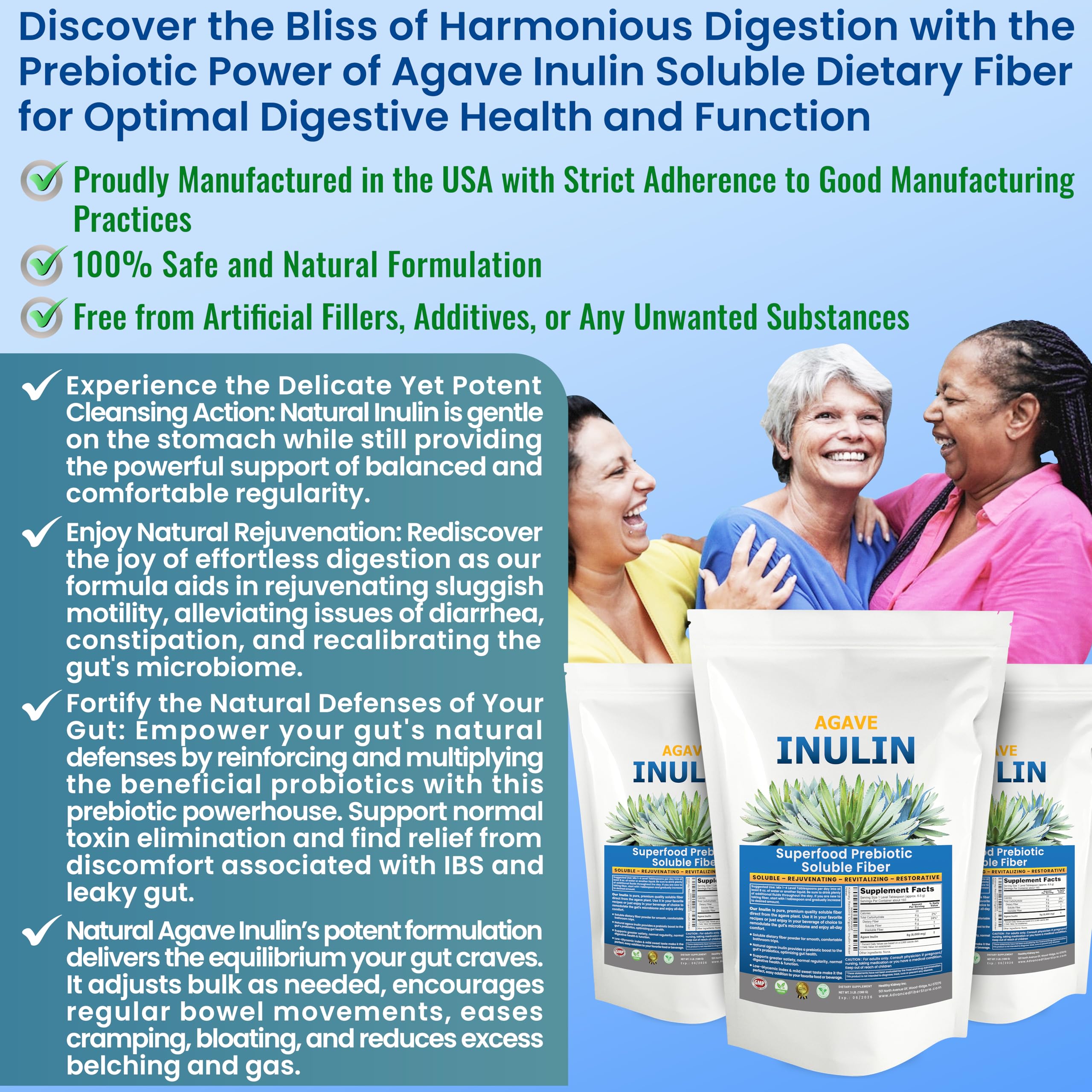 In a smoothie, Kidney Restore Organic Inulin Powder blends smoothly
