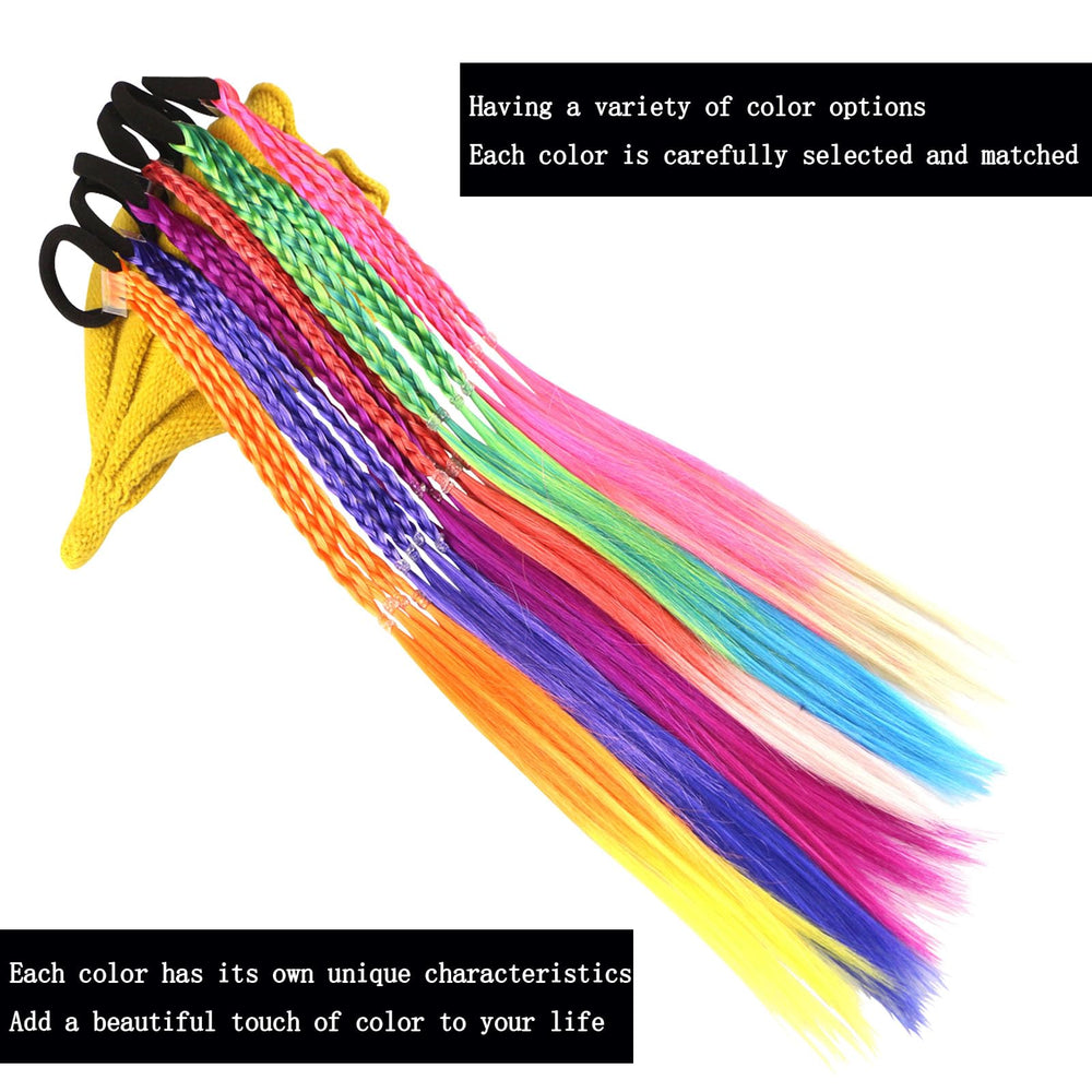 Kids colorful braid hair accessory for cosplay and birthdays.