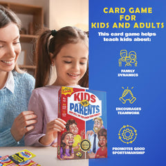Kids VS Parents conversation prompts close-up sparking connection and giggles across generations.