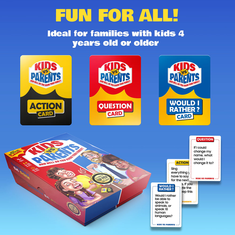 Kids VS Parents gift idea showcased for birthdays and holidays.
