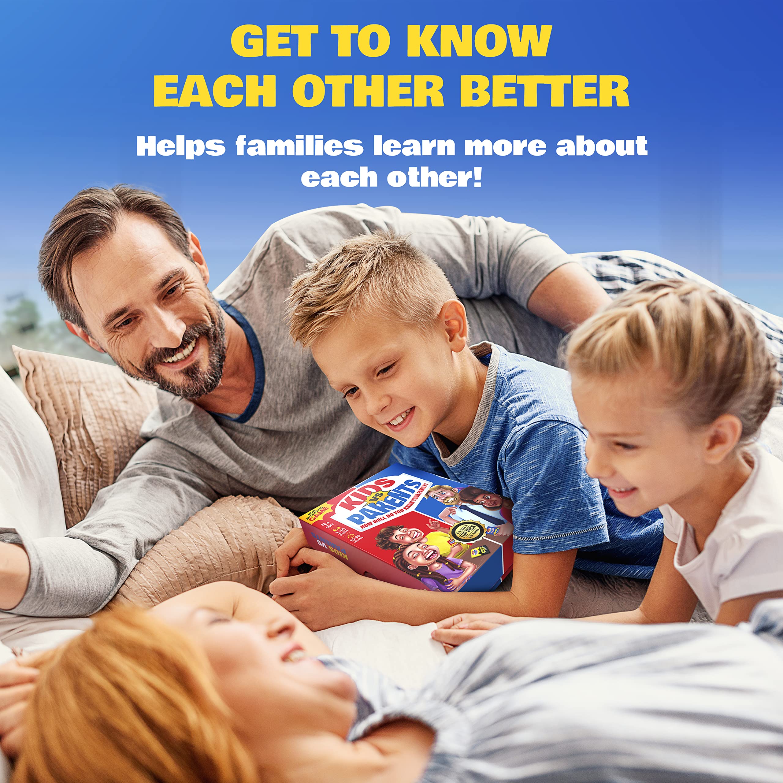 Kids VS Parents holiday-bonding scene inviting laughter and storytelling during gatherings.