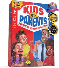 Kids VS Parents pack shot with bright cards for effortless family bonding.