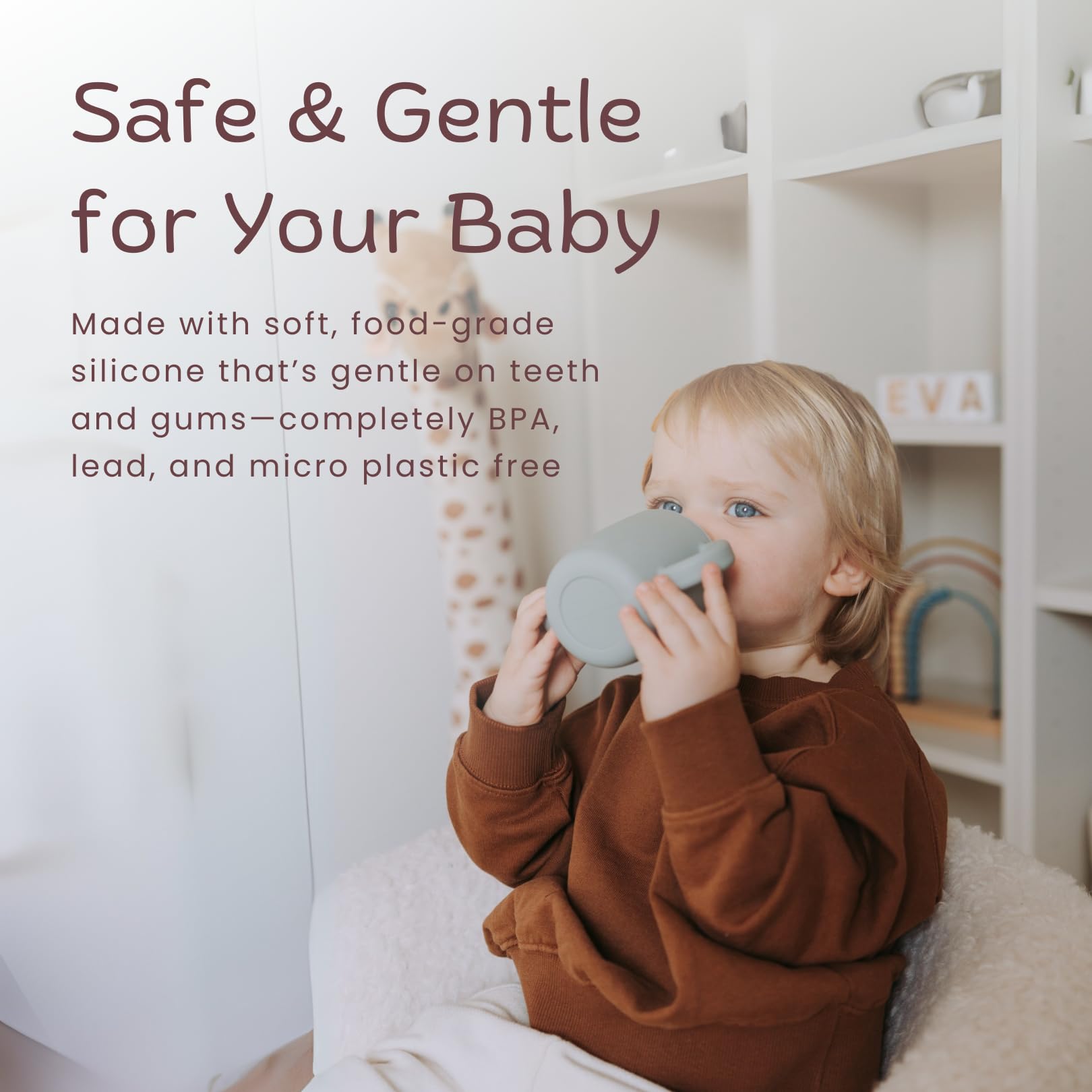 KIDSco cups are plastic-free and toxin-free, supporting a cleaner kitchen routine.