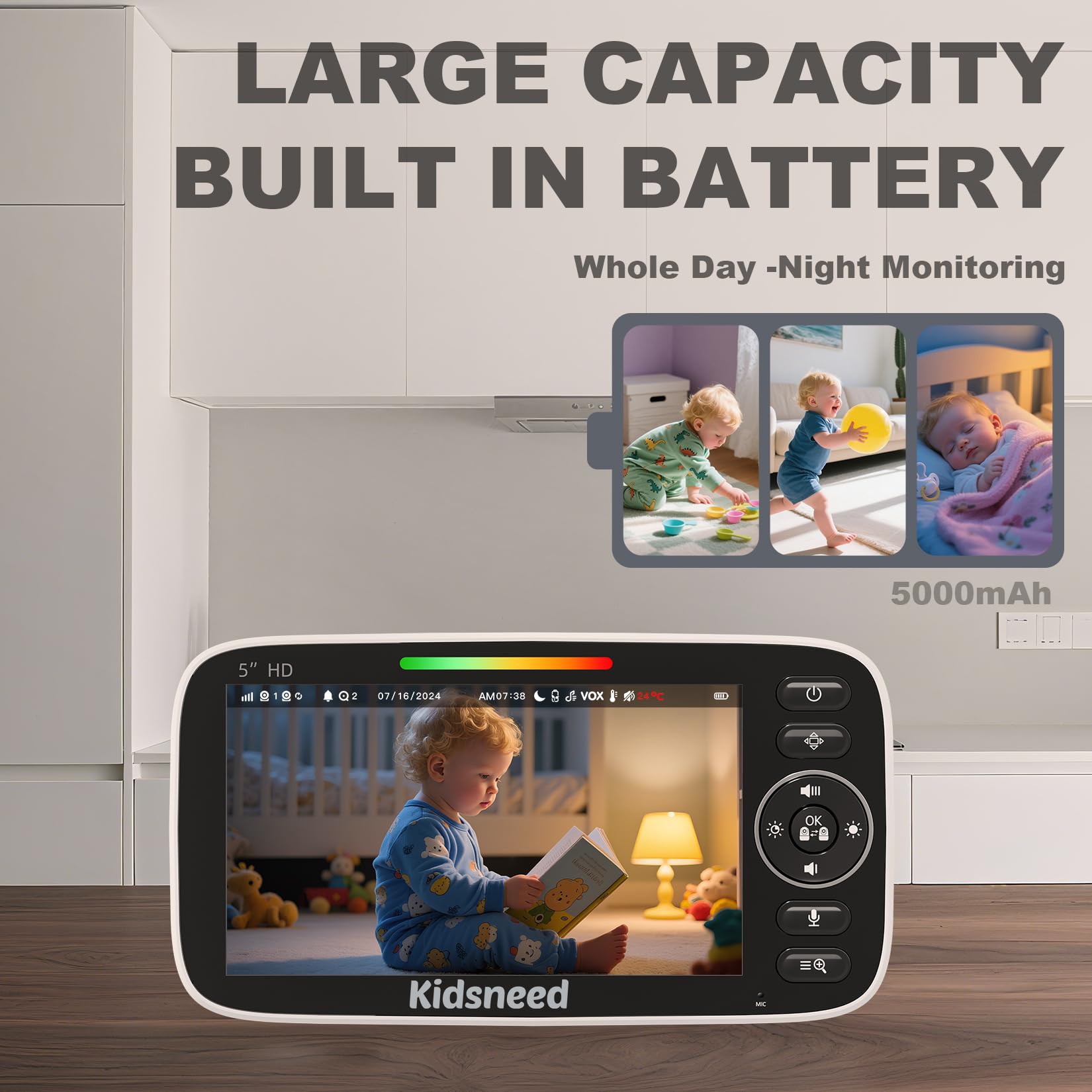 Kidsneed No WiFi required for private monitoring setup.