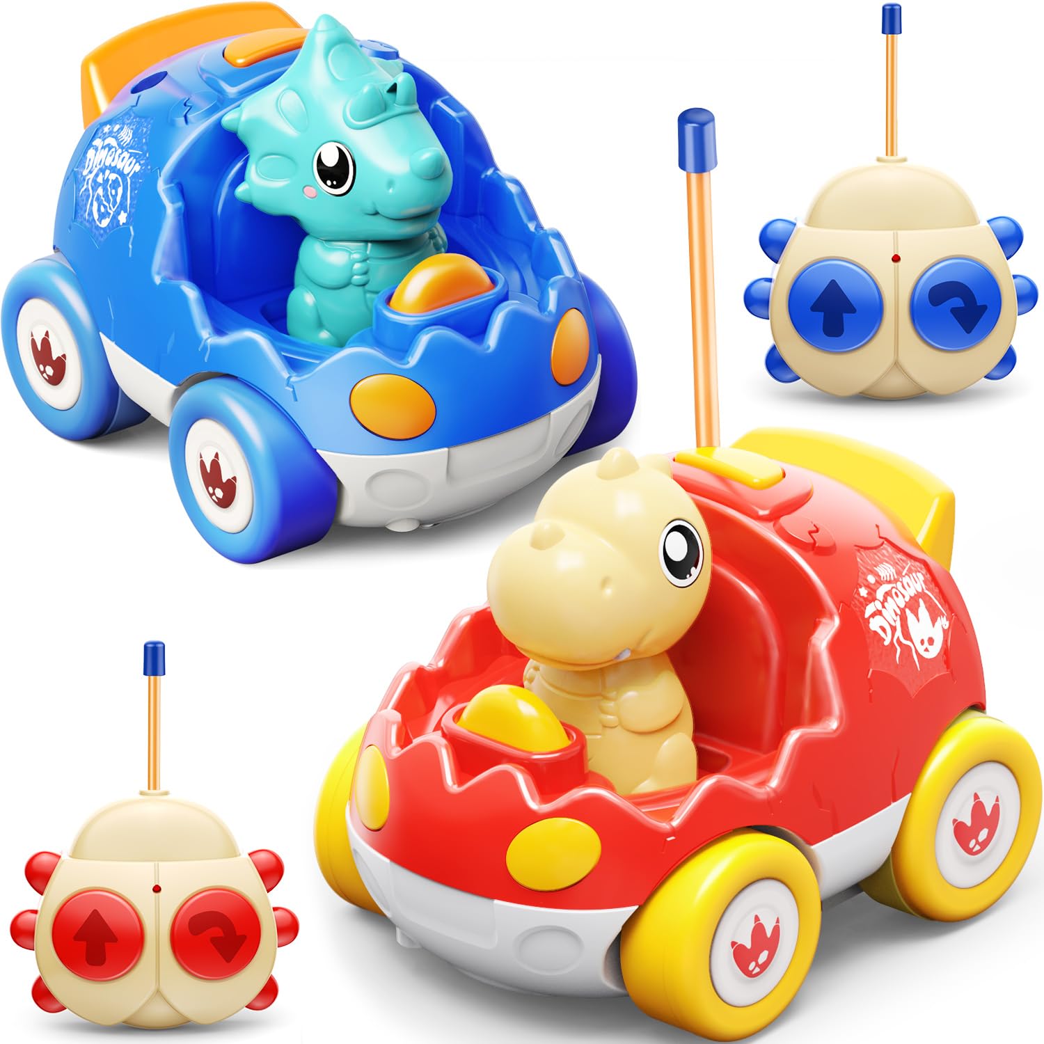 Kidz do dinosaur RC car red, ideal for imaginative indoor races.