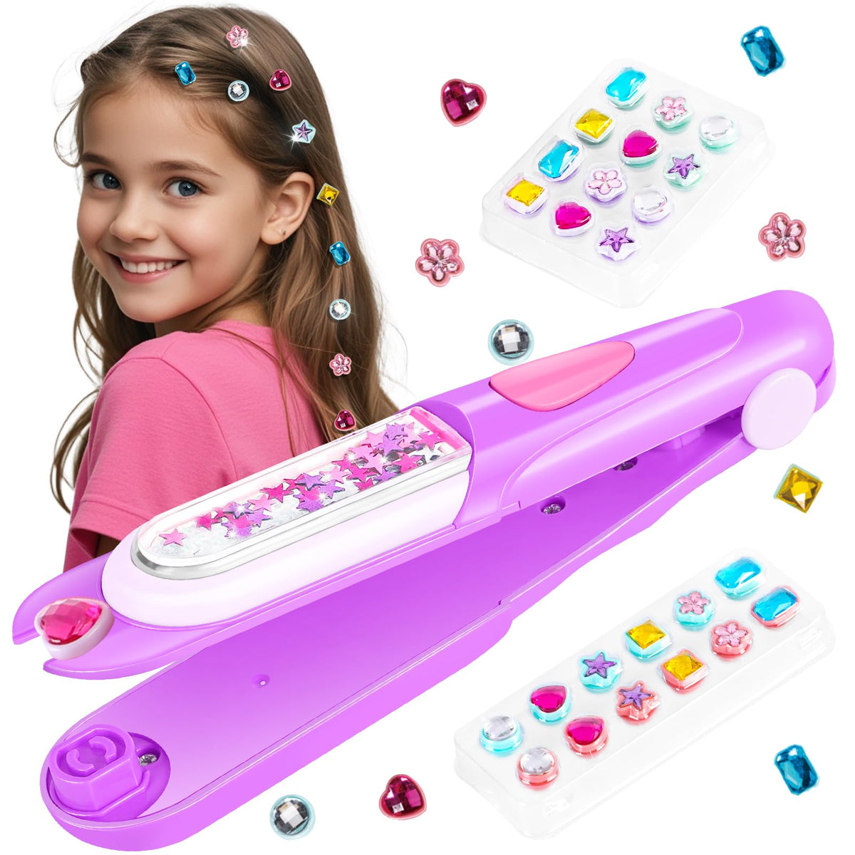 Kidzkube hair gem stamper kit for sparkling salon style looks at home