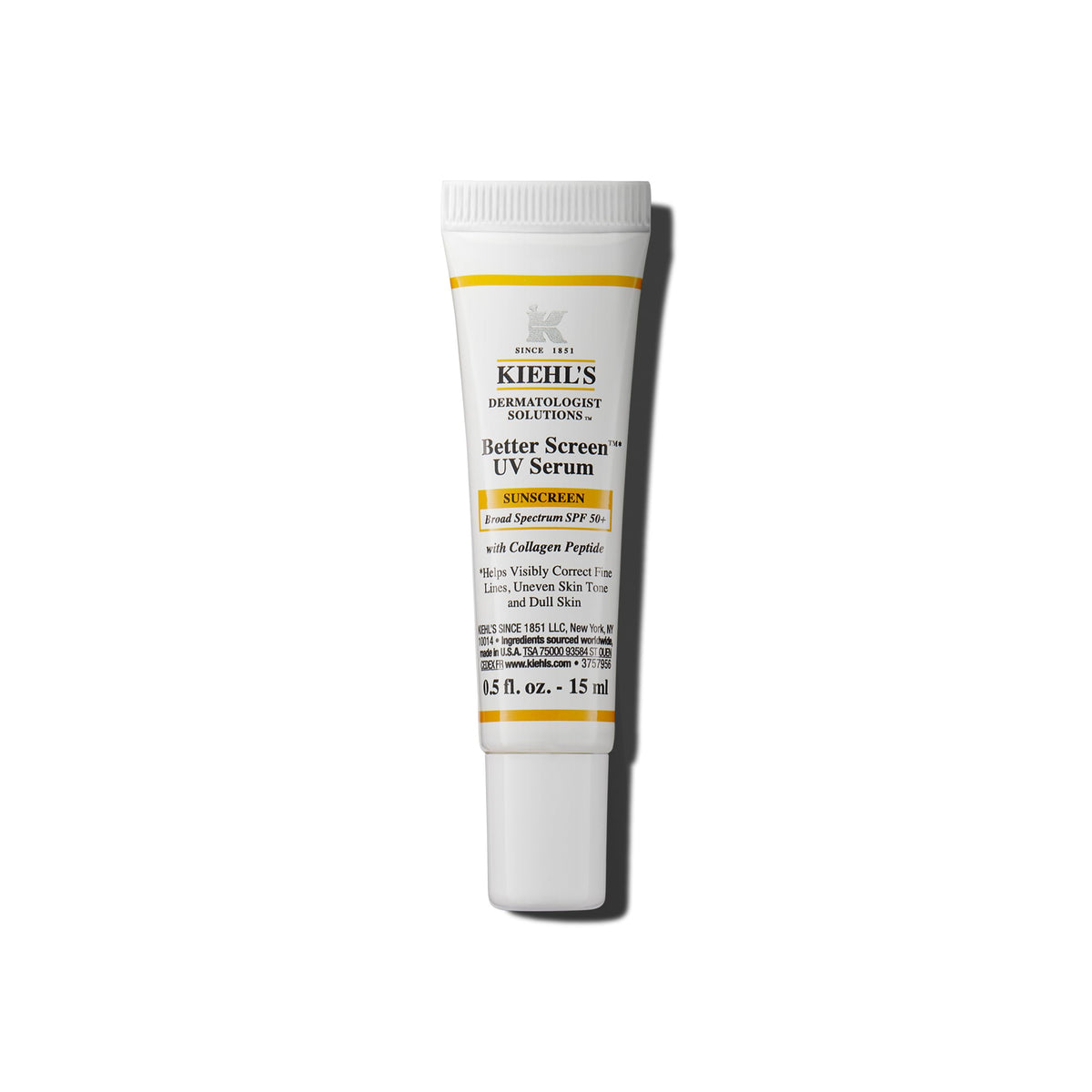 Kiehl's Better Screen UV Serum bottle with invisible finish for all skin tones.