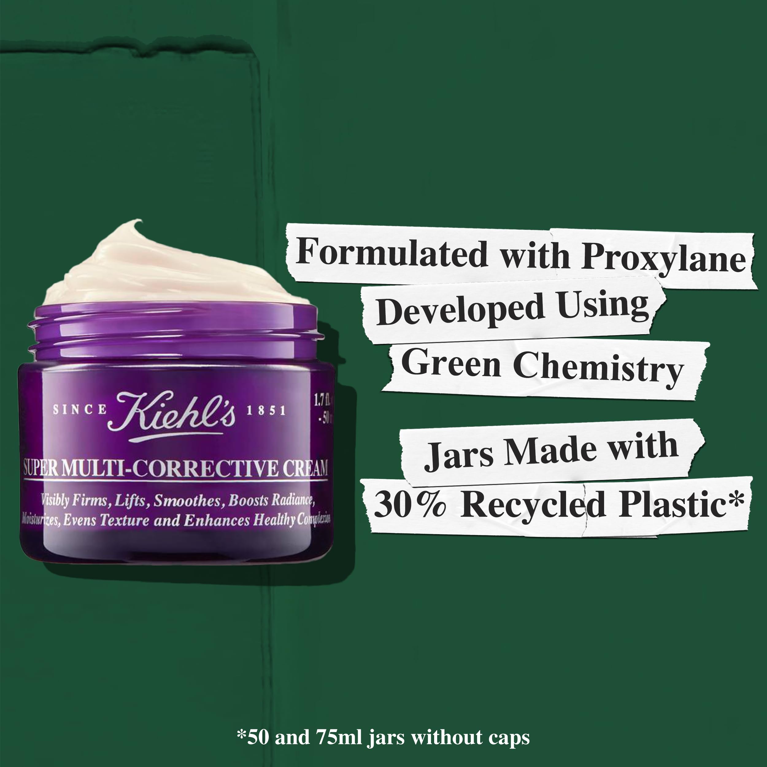 Kiehl's cream applied evenly to reveal balanced, radiant-looking skin.