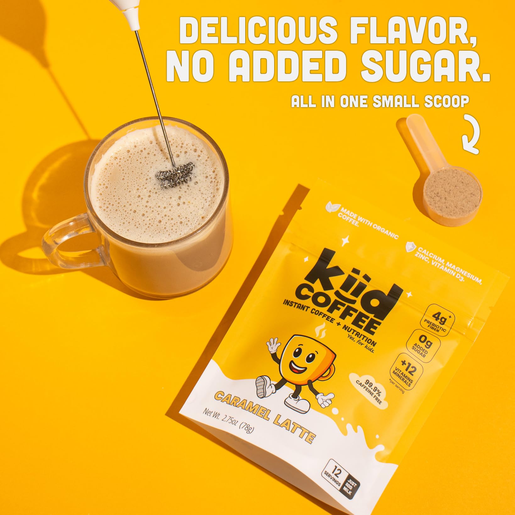 Kiid Coffee Organic Non-GMO label highlighting clean, transparent ingredients
