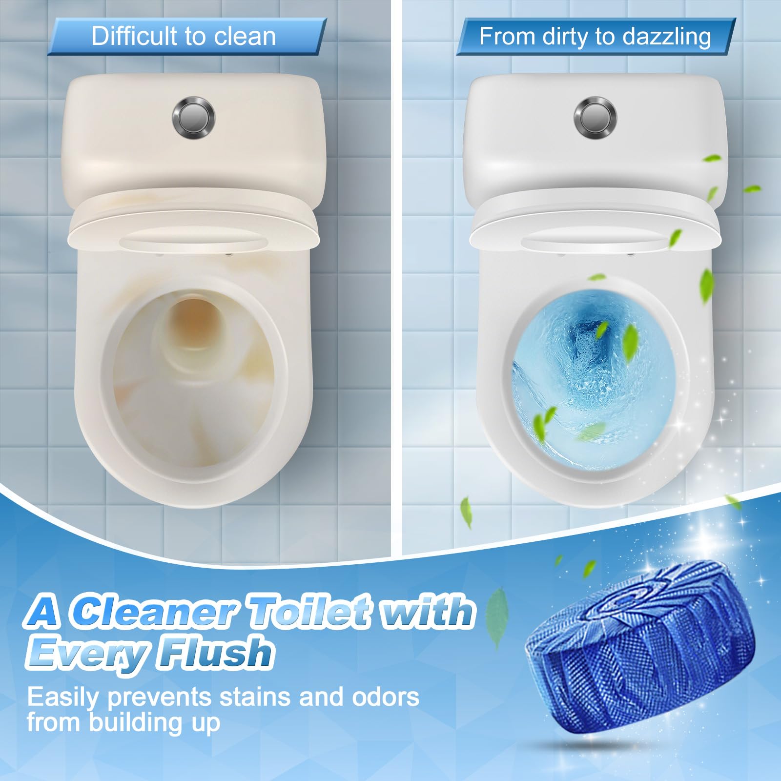 KIISIISO tablet drops into tank for hands-free maintenance.