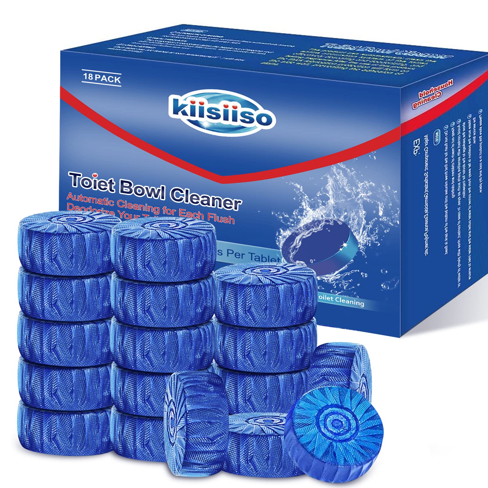 KIISIISO blue tablet dissolving in tank for automatic cleaning.