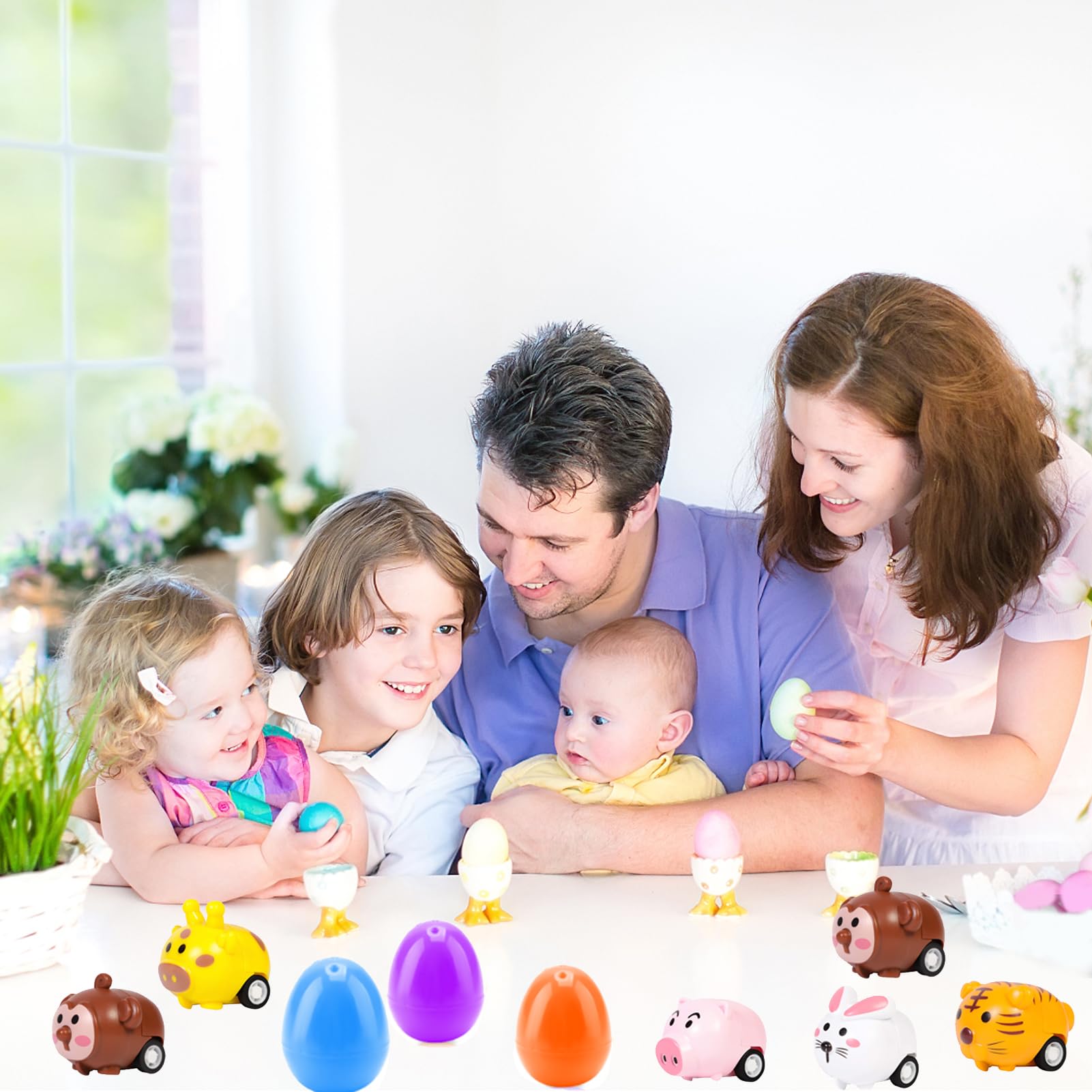Kijamilee animal-themed pull-back cars inside eggs spark curiosity