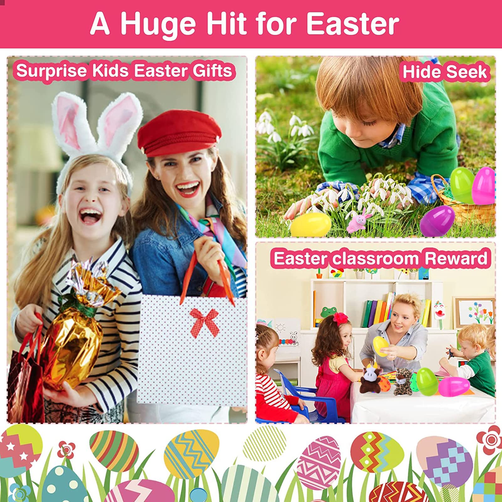 Kijamilee eggs include clip-on plush toys for easy attachment.