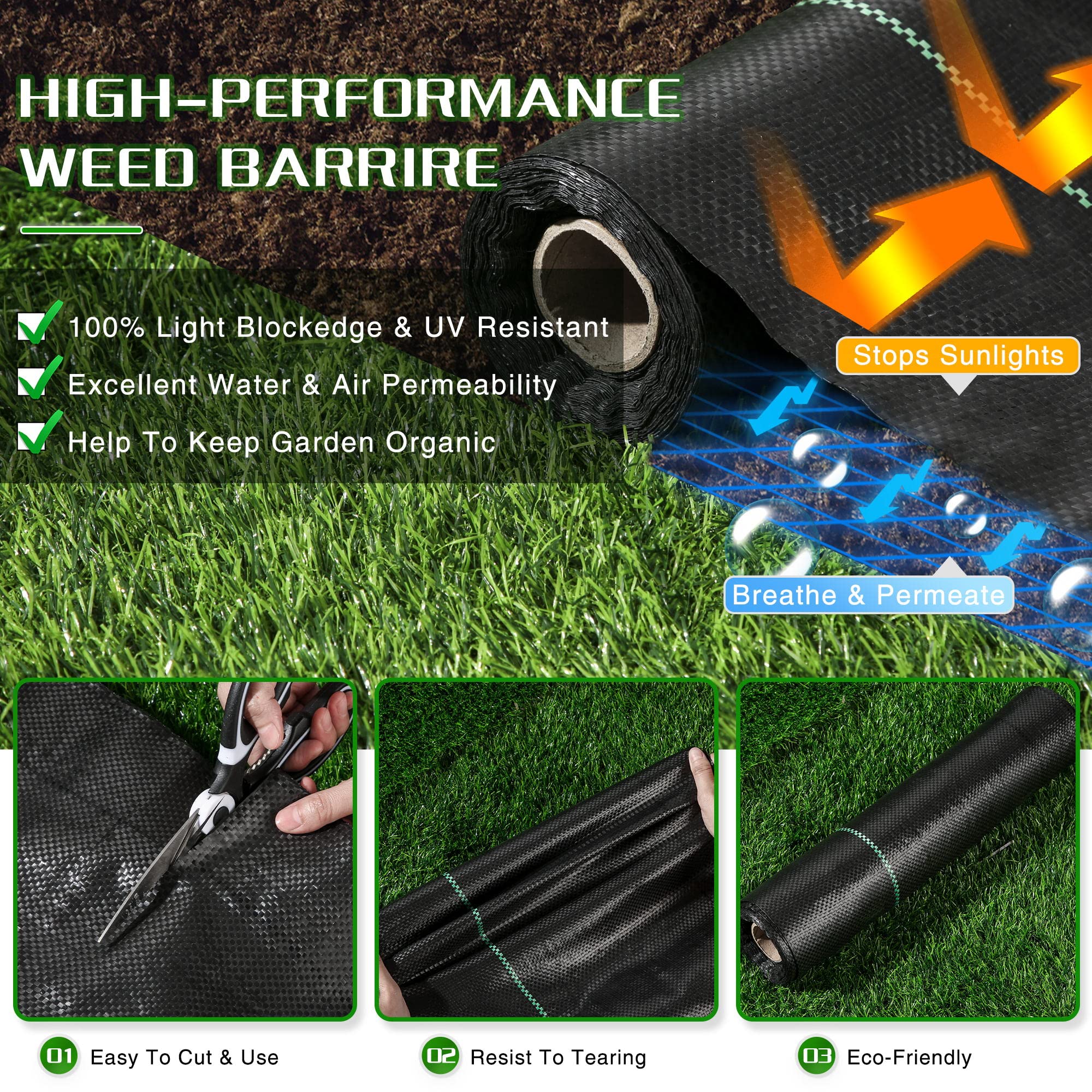 Easy-to-install Kijamilee weed barrier for DIY garden projects