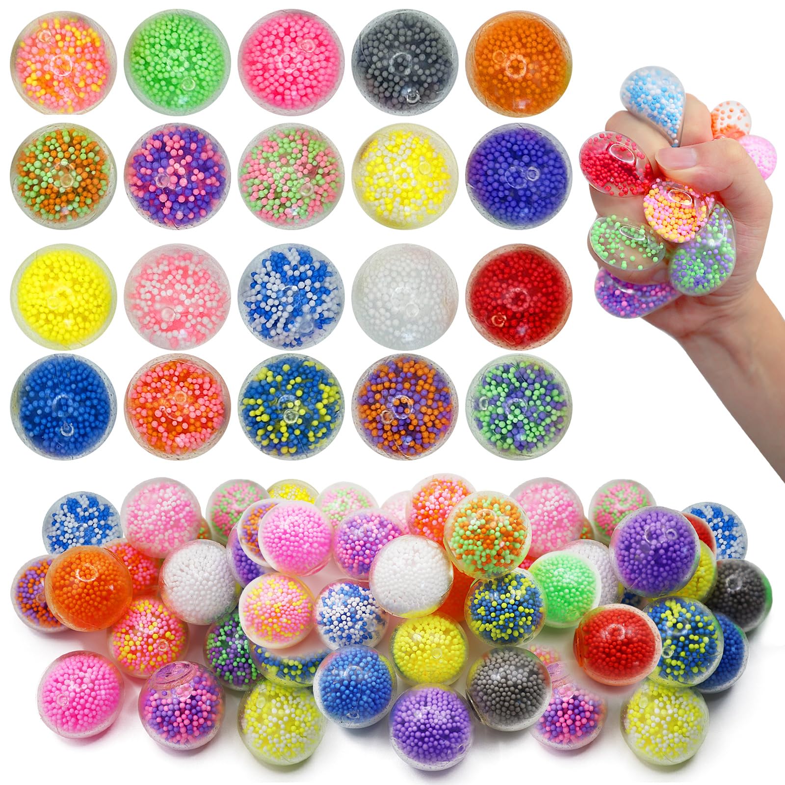 Kijxwqdg 30 pack round squishy balls with foam core for stress relief and play