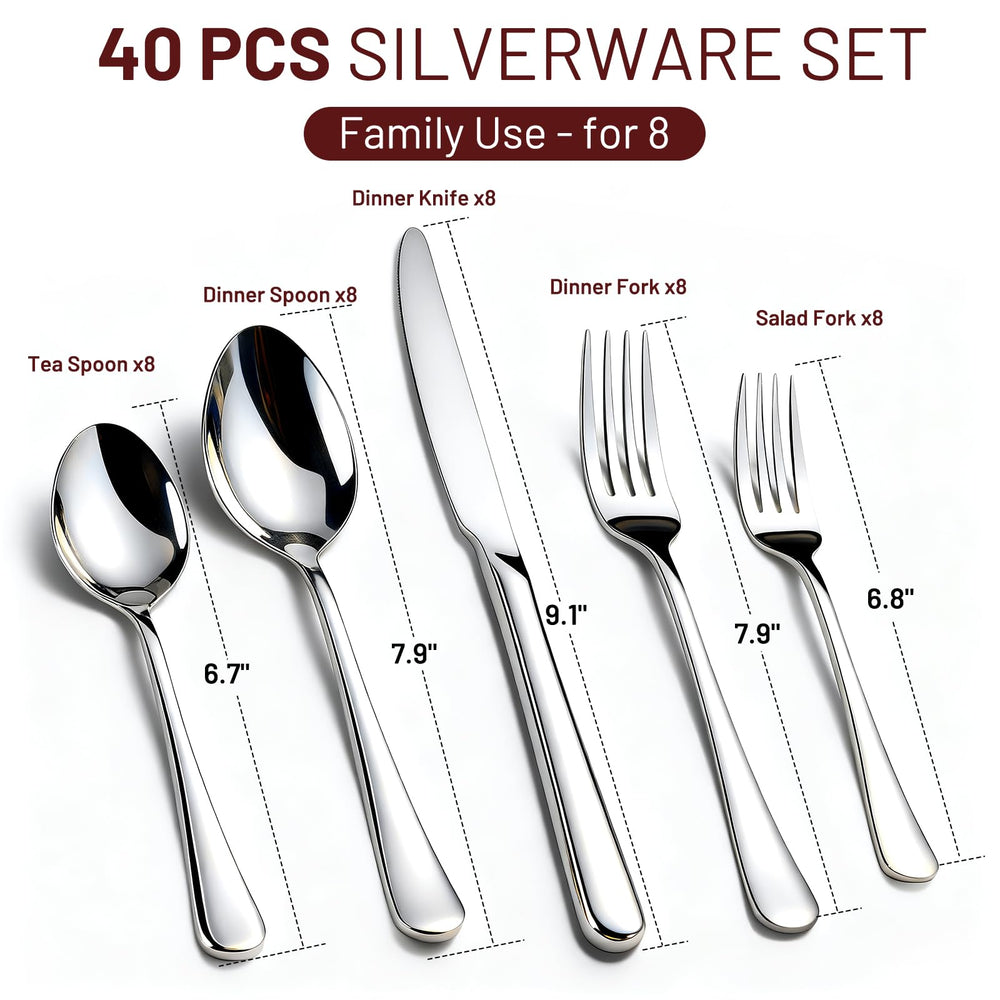 Kikcoin mirror-polished finish flatware bright shine and smooth edges.