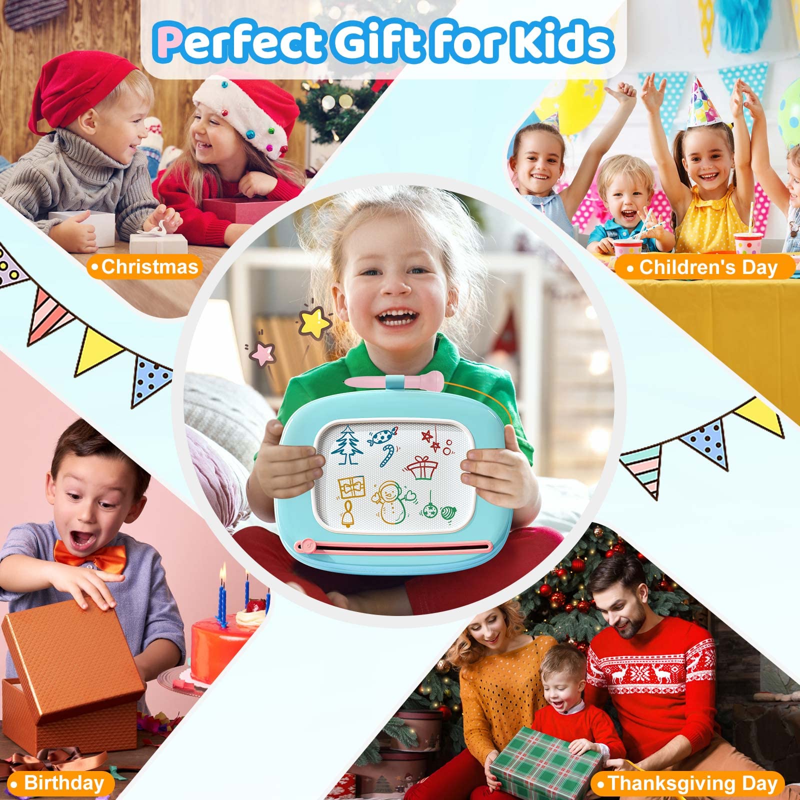 Kikidex mint blue board makes a thoughtful birthday gift for 1-3 year-olds.