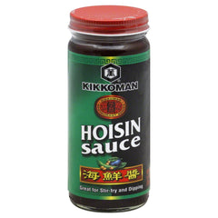 Kikkoman Hoisin Sauce bottle front, ideal for glaze and dipping use cases