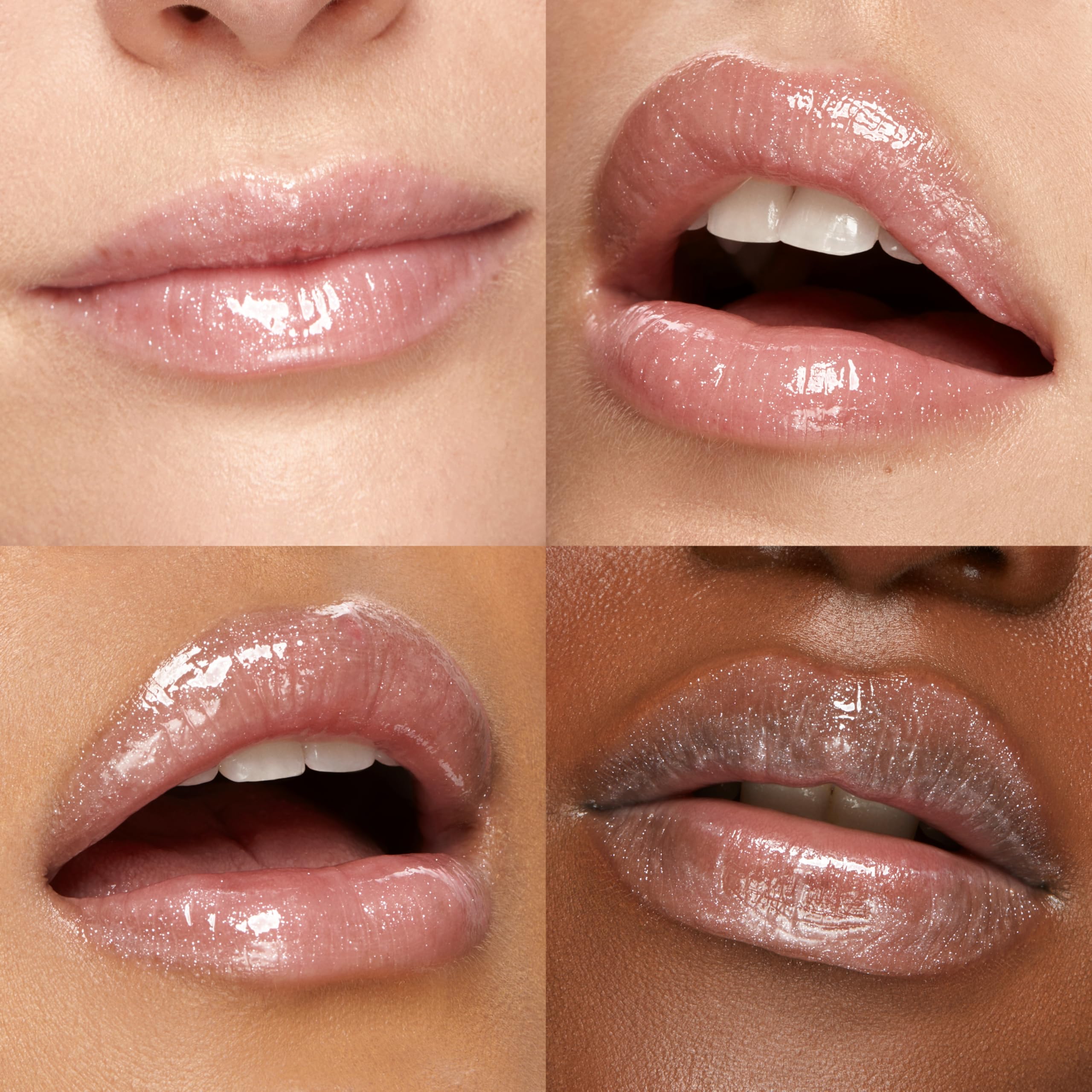 Kiko Milano 3D Hydra Lip Gloss swatch in Pearly Peach Rose showing pearlescent finish