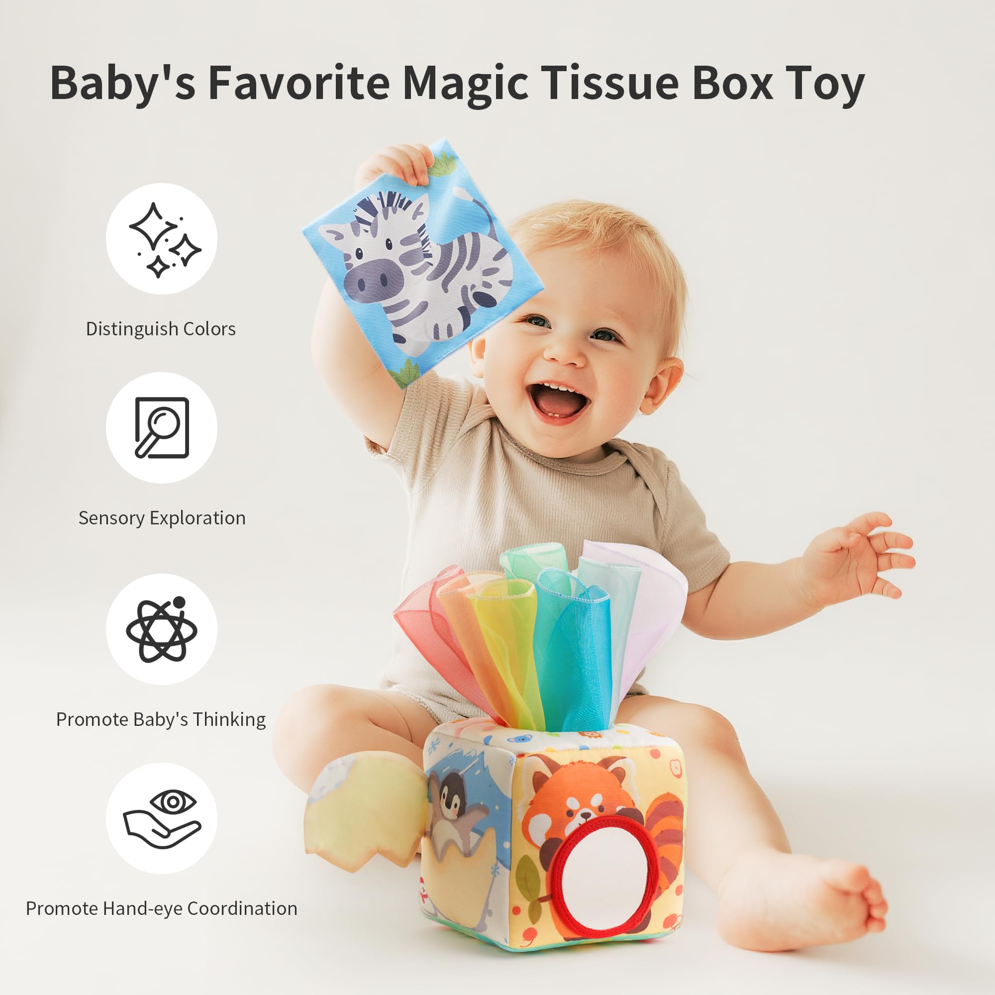 KILGICO tissue box toy with summer hedgehog supports fine motor skills during play.
