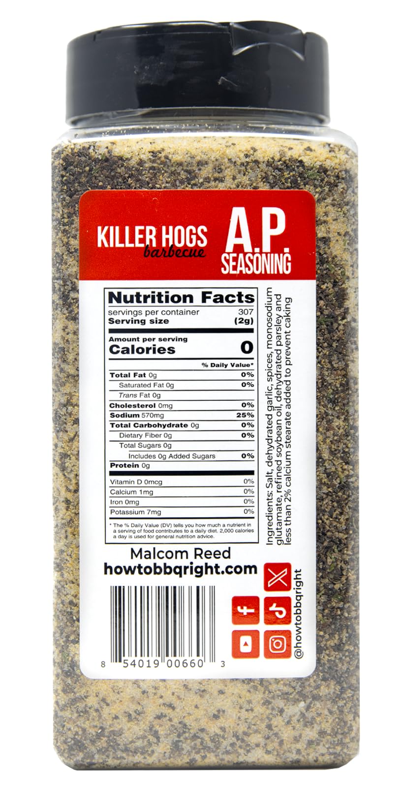 Killer Hogs AP Seasoning shaker dispensing evenly on burgers for consistent taste.